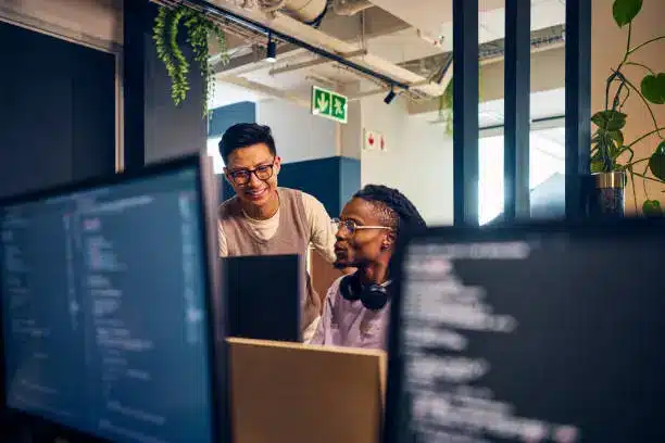 Developers collaborating: Web design trends for 2025