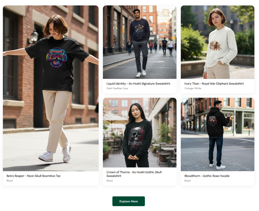 Ito Hoshi homepage layout preview