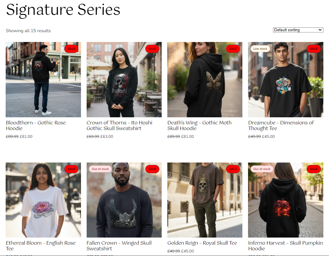 Ito Hoshi shop and collection grid preview