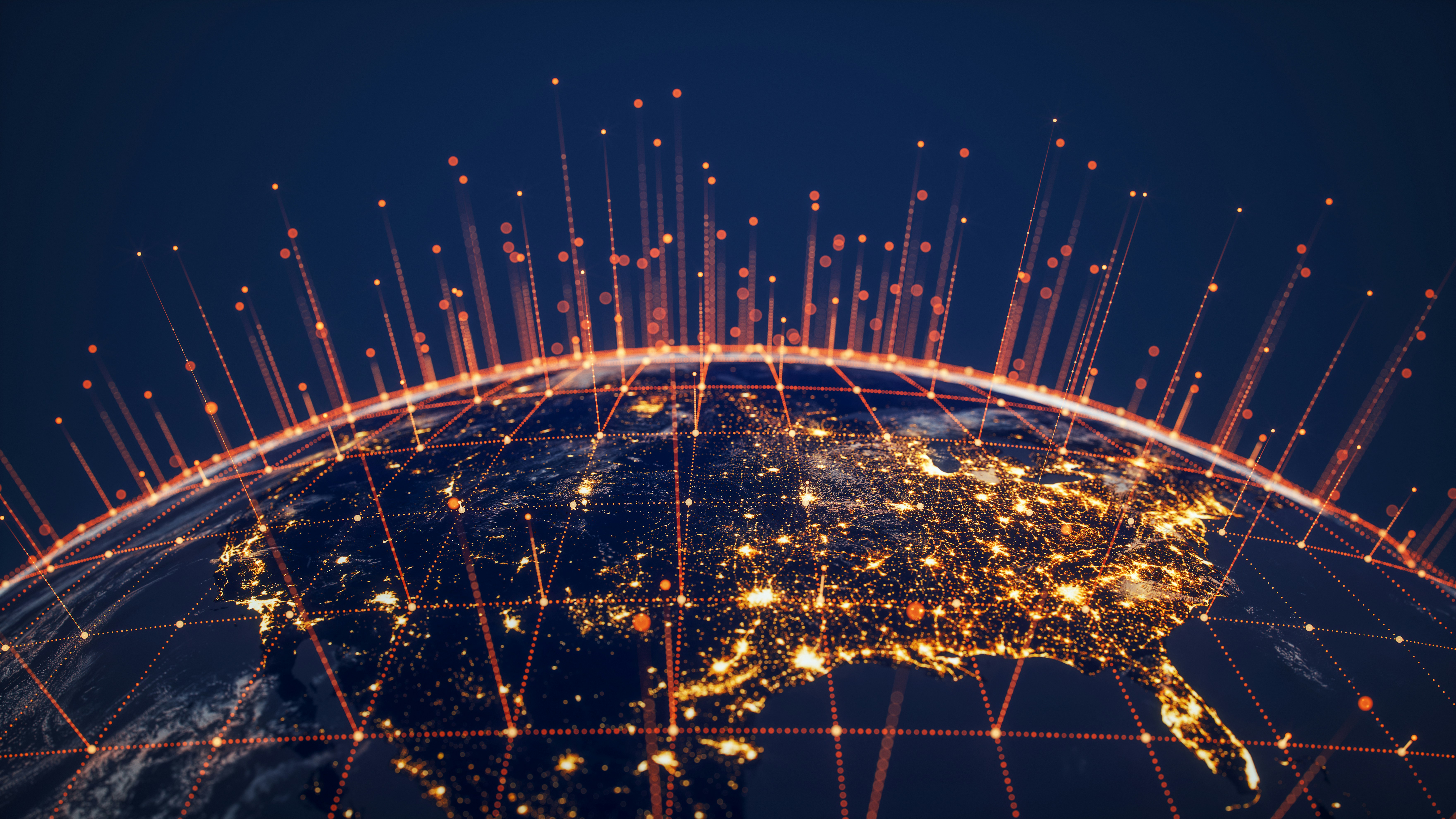 Abstract AI network globe